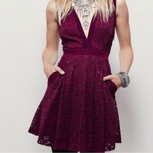 Free People Lovely In Lace Fit & Flare Dress. Wedding guest, romantic, sexy.